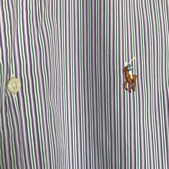 Polo Button Down Striped Men's Classic Fit - Picture 2 of 6